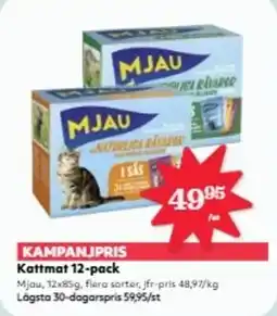Hemköp Mjau Kattmat 12-pack erbjuda