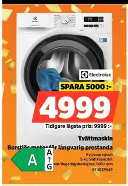 Power Electrolux Tvättmaskin EF1612P94P erbjuda