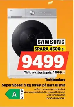 Power SAMSUNG Torktumlare DV90DB8845GHU erbjuda