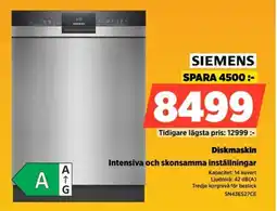 Power SIEMENS Diskmaskin SN43ES27CE erbjuda