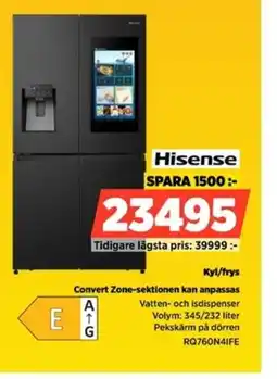 Power Hisense Kyl/frys RQ760N4IFE erbjuda