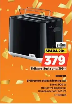 Power BRAUN Brödrost HT1010BK erbjuda