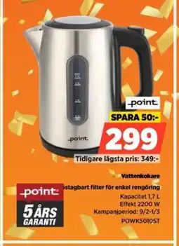 Power Point Vattenkokare POWK5010ST erbjuda