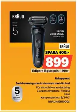 Power BRAUN Rakapparat BRAUN52B1000S erbjuda