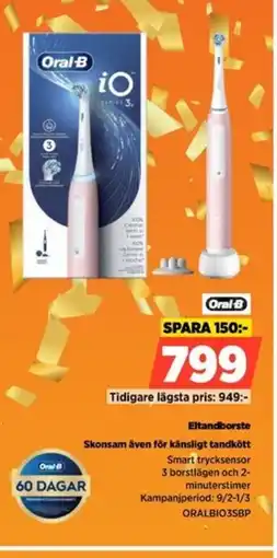 Power Oral-B Eltandborste ORALBIO3SBP erbjuda