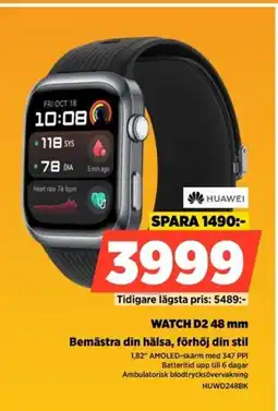 Power HUAWEI Watch D2.48 mm HUWD248BK erbjuda