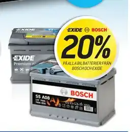 thansen 20% PÅ ALLA BILBATTERIER FRÅN BOSCH OCH EXIDE erbjuda
