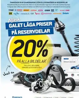 thansen 20% PÅ ALLA BILDELAR erbjuda
