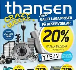 thansen 20% PÅ ALLA BILDELAR erbjuda