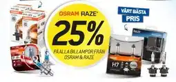 thansen 25% PÅ ALLA BILLAMPOR FRÅN OSRAM & RAZE erbjuda