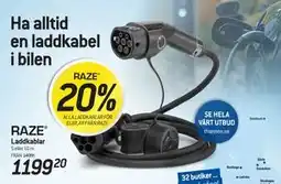 thansen 20% ALLA LADDKABLAR FÖR ELBILAR FRÅN RAZE erbjuda