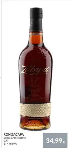 Nielsen Discount RON ZACAPA, EUR 34.99 erbjuda