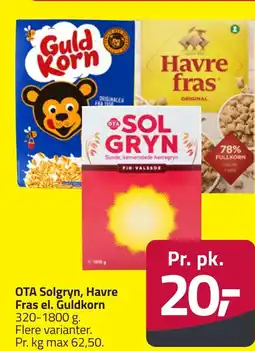 Fleggaard OTA Solgryn, Havre Fras el. Guldkorn erbjuda
