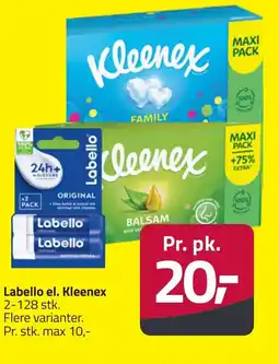 Fleggaard Labello el. Kleenex erbjuda