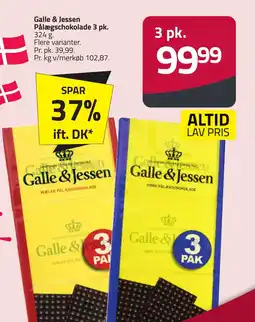 Fleggaard Galle & Jessen Pålægschokolade 3 pk. erbjuda