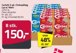 Fleggaard Carletti 3-pk. Chokopålæg Lys el. Mørk erbjuda