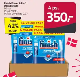 Fleggaard Finish Power All in 1 Opvasketabs erbjuda