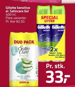 Fleggaard Gillette Sensitive el. Satincare Gel erbjuda