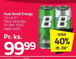 Fleggaard Faxe Kondi Energy erbjuda