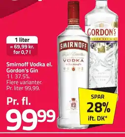 Fleggaard Smirnoff Vodka el. Gordon's Gin erbjuda