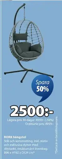 JYSK BORK hängstol erbjuda