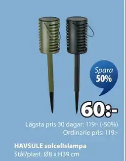 JYSK HAVSULE solcellslampa erbjuda