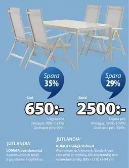 JYSK LOMMA positionsstol erbjuda