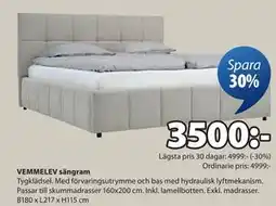 JYSK VEMMELEV sängram erbjuda