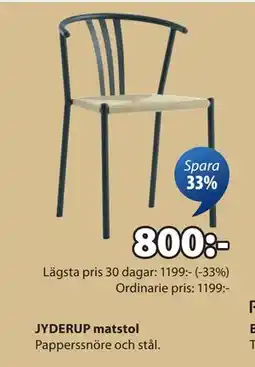 JYSK JYDERUP matstol erbjuda
