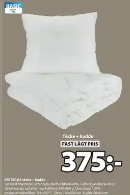 JYSK KVITEGGA täcke + kudde erbjuda
