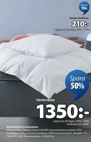 JYSK BESSEGGEN myskduntäcke erbjuda