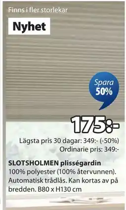 JYSK SLOTSHOLMEN plisségardin erbjuda