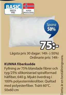 JYSK KUNNA fiberkudde erbjuda