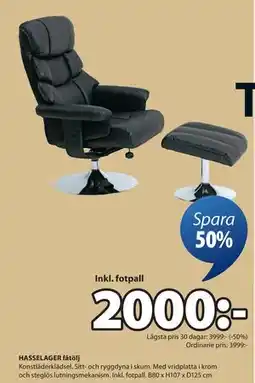 JYSK HASSELAGER fåtölj erbjuda