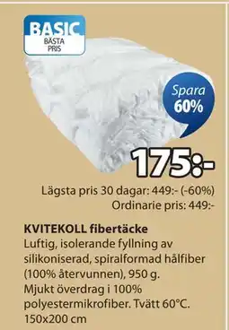 JYSK KVITEKOLL fibertäcke erbjuda