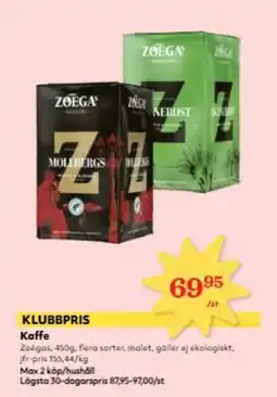 Hemköp Zoégas Kaffe erbjuda