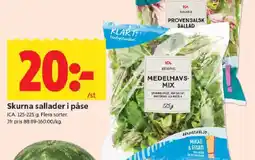 ICA Kvantum ICA Skurna sallader i påse erbjuda
