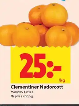 ICA Kvantum Clementiner Nadorcott erbjuda