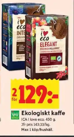 ICA Kvantum ICA Ekologiskt kaffe erbjuda