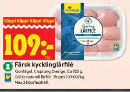 ICA Kvantum Kronfågel Färsk kycklinglårfilé erbjuda