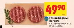 ICA Kvantum Färska högrevs- burgare erbjuda