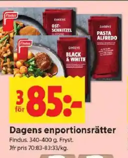 ICA Kvantum Findus Dagens enportionsrätter erbjuda