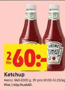 ICA Kvantum HEINZ Ketchup erbjuda
