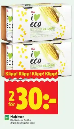 ICA Kvantum ICA Majskorn erbjuda