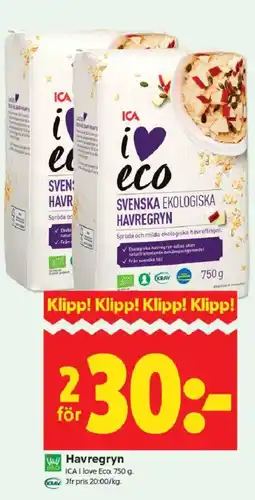 ICA Kvantum ICA Havregryn erbjuda