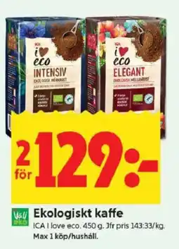 ICA Kvantum ICA Ekologiskt kaffe erbjuda