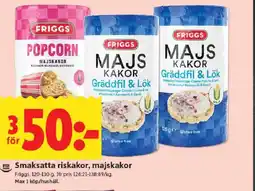 ICA Kvantum FRIGGS Smaksatta riskakor, majskakor erbjuda