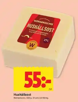 ICA Kvantum Wernerssons Hushållsost erbjuda