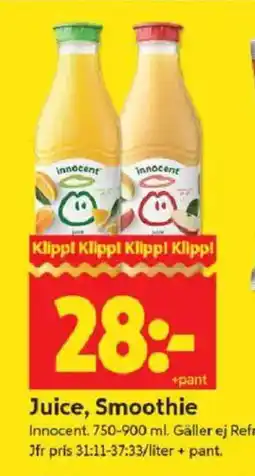 ICA Kvantum Innocent Juice, Smoothie erbjuda