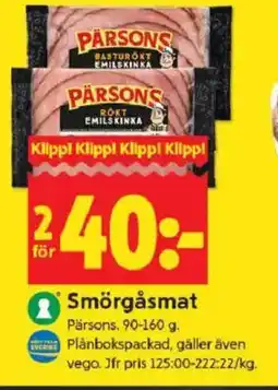 ICA Kvantum Pärsons Smörgåsmat erbjuda